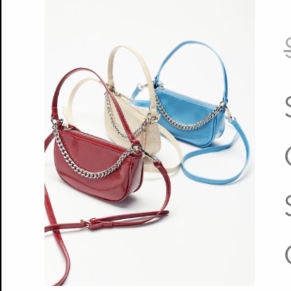 UO urban outfitter RED baguette chain shoulder bag - Picture 2 of 10